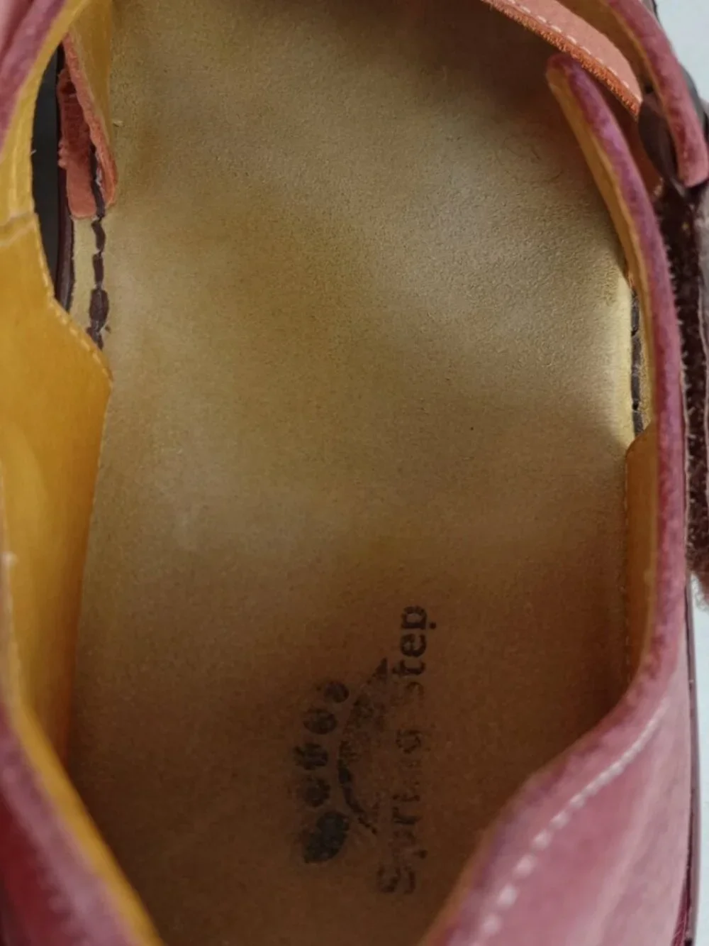 Spring Step Women's Size 10.5 (42) Bumblebee Mary Jane Sandals Red‎ Leather